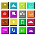 Interface Icons, Multi Colored Stock Photo