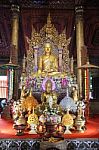 Into The Nantaram Temple Museum In Phayao, Thailand Stock Photo