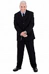 Isolated Handsome Mature Business Man Standing Stock Photo