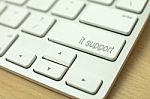 It Support On The Computer Keyboard Stock Photo