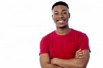 Italian Guy  Posing, Arms Crossed Stock Photo