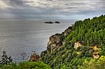 Italy Amalfi Coast And Ocean View Stock Photo