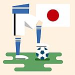Japan National Soccer Kits Stock Photo
