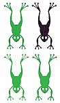Jumping Cartoon Frog Silhouette  Stock Photo