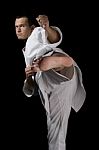 Karate Young Fighter Stock Photo