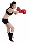 Kickboxing Woman Stock Photo