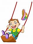 Kid On Swing Stock Photo