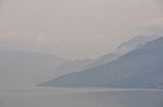 Lake Como In Early Morning Mist 2 Stock Photo