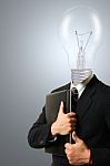 Lamp Businessman Stock Photo