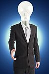 Lamp Head Business Man Stock Photo