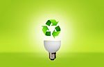 Lamp With Recycle Symbol Stock Photo