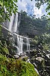 Landscape Of Tad Huay Ping Waterfall In Deep Rain Forest Of Bola Stock Photo