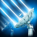 Large Satellite Dish Designed For Transatlantic Communication On Stock Photo