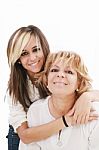 Latin Mother And Daughter Stock Photo
