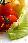 Lettuce And Tomatoes Stock Photo