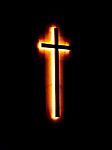 Lighted Holy Cross Stock Photo