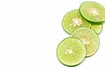 Lime On A White Background Stock Photo