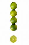 Limes In A Row Stock Photo