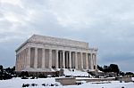 Lincoln Monument In Winter Stock Photo