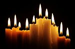 Line Of Candles Stock Photo
