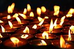 Lit Candles Stock Photo