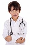 Little Young Boy Doctor Stock Photo