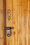 Locked Wood Door Stock Photo