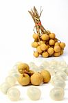 Longan Fruit On White Stock Photo