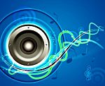 Loudspeaker With Blue Background Stock Photo