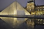 Louvre Reflection Stock Photo