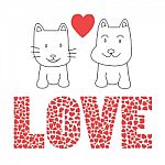 Love Cat And Dog Stock Photo
