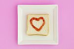 Love Heart Bread Stock Photo