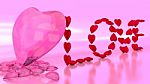 Love Red Heart Jewelry Wording On Reflective Floor Stock Photo
