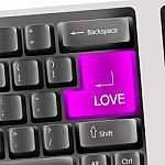 Love Text On Keyboard Stock Photo