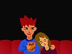 Lovers In Theater Stock Photo