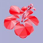Low Poly Red Flower Stock Photo