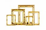 Luxury Golden Photo Frames Stock Photo