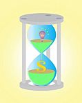 Make Money In The Hourglass Stock Photo