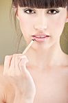 Make Up And Woman Stock Photo