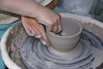 Making Pottery Stock Photo