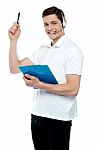 Male Customer Support Executive Stock Photo