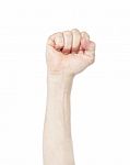 Male Hand Clenched Fist Stock Photo