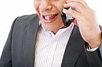 Male Talking Phone Stock Photo