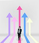 Man Running To Success Stock Photo