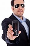 Man Showing Nokia Cell Stock Photo