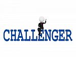 Man Sitting Over Challenger Word Stock Photo