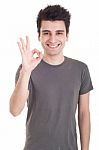 Man With Ok Sign Stock Photo