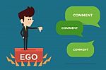 Man With Self Ego Stock Photo