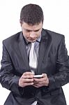 Man With Smartphone Stock Photo