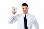 Manager Showing Compact Disc Stock Photo